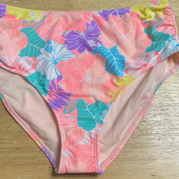 Juniors' SO® Floral Ruched High-Waist Swim Bottoms - Picture 4 of 7